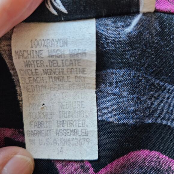 Vintage Jeri Marque Floral Button Front 80s Tunic Top Size 14 Wearable Art - Picture 11 of 11